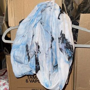 Blue and Black Patterned Scarf